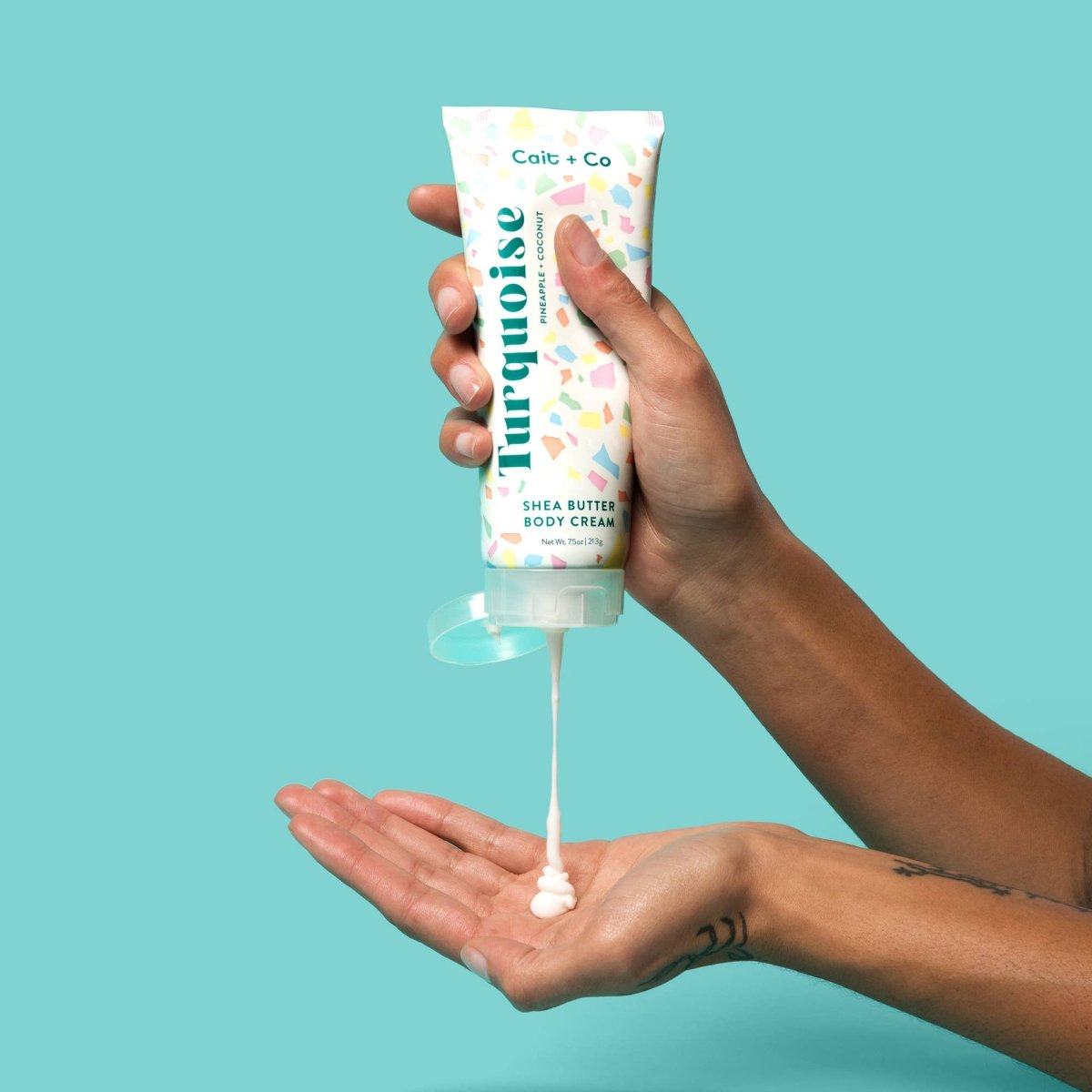 Cait + Co - Shea Butter Body Cream - 7.5oz Turquoise | Gem Collection - Purses & Pearls
