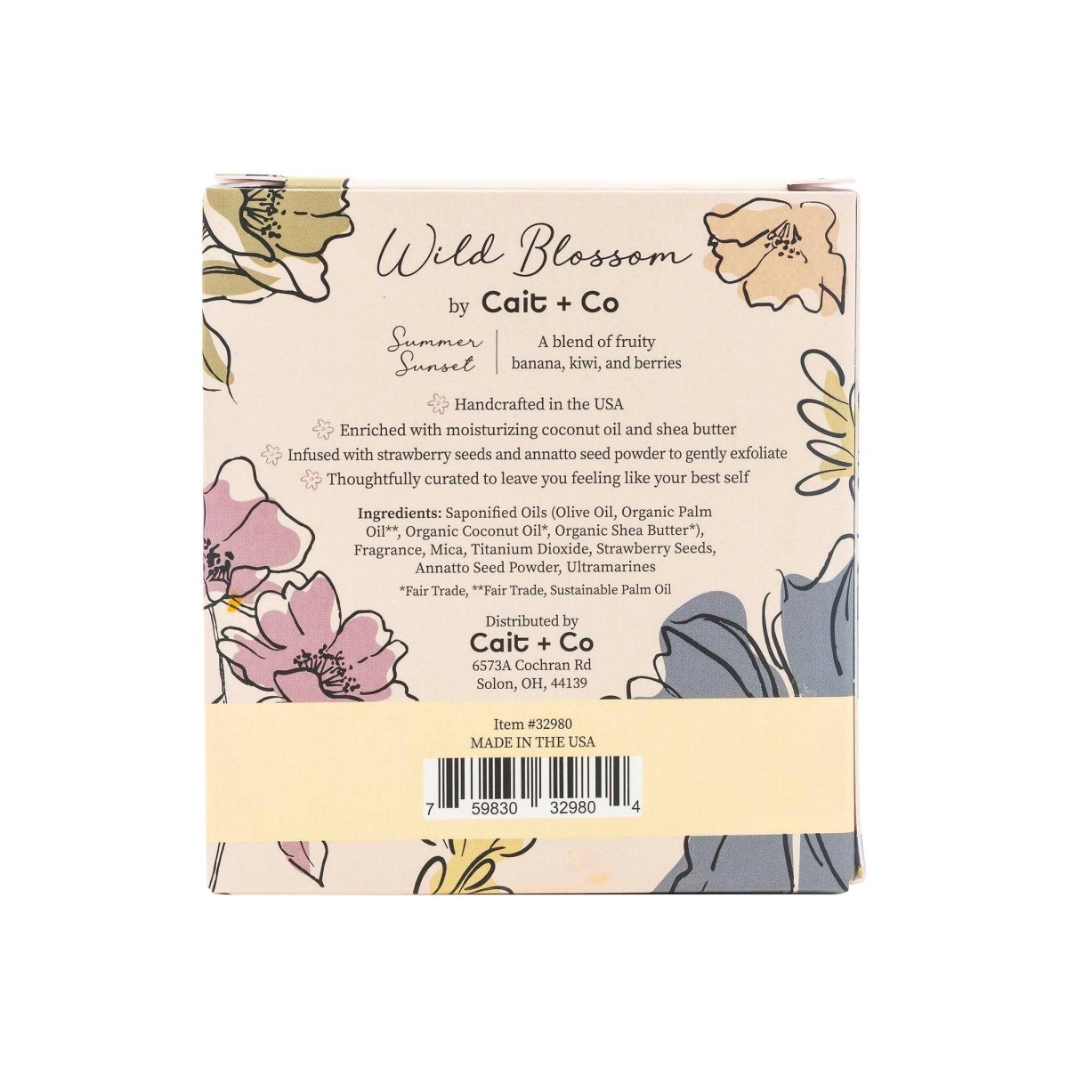 Cait + Co - Wild Blossom Soap No. 11 - Summer Sunset - Purses & Pearls