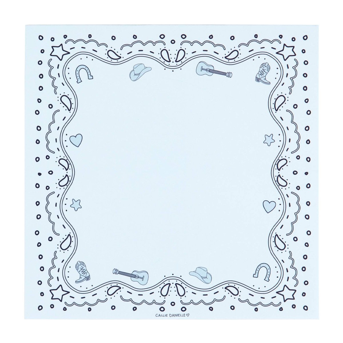 Callie Danielle - Blue Bandana Western Notepad - Purses & Pearls