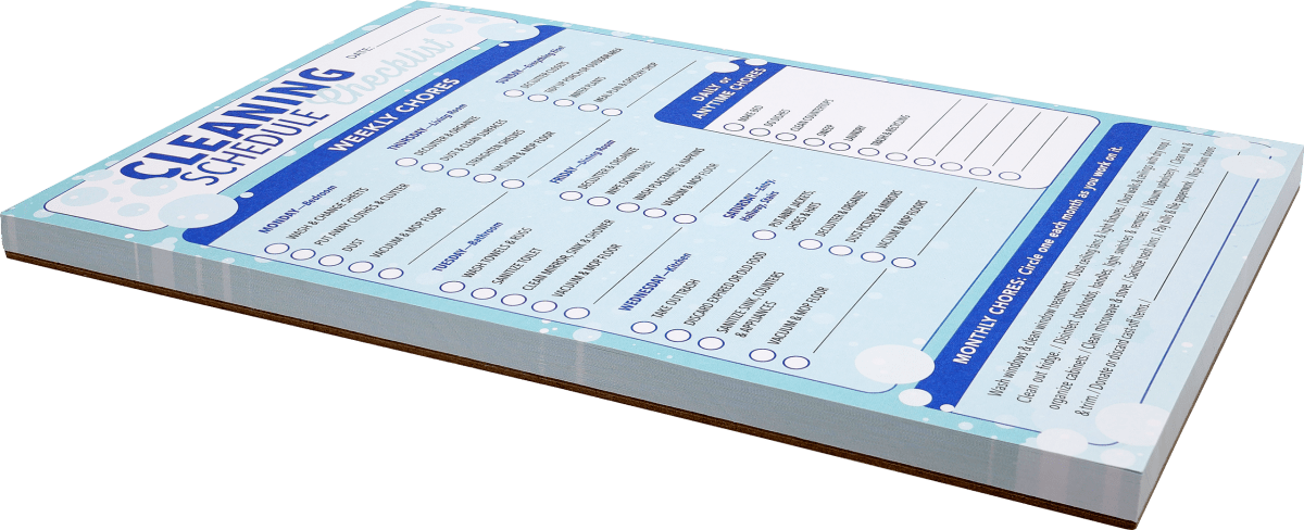 Cleaning Schedule Checklist Note Pad - Purses & Pearls