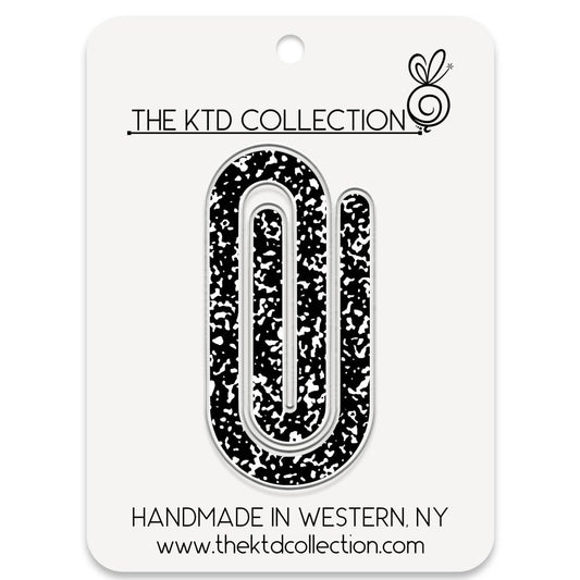Composition Notebook Pattern Jumbo Acrylic Paper Clip - Purses & Pearls