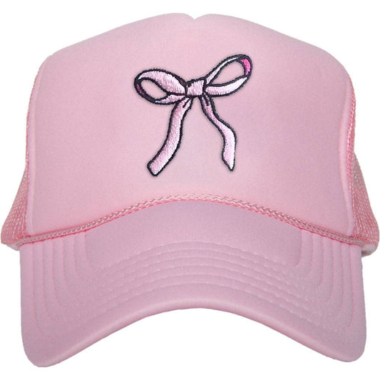 Coquette Pink Bow Trendy Foam Trucker Hat - Purses & Pearls