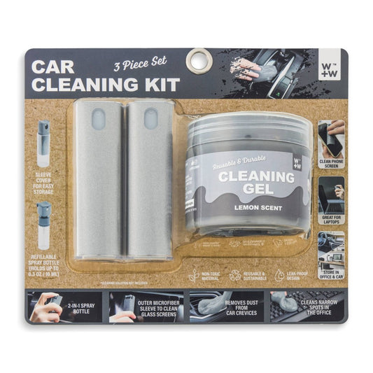 Core Home - Travel Car Cleaning Kit - Grey - Purses & Pearls