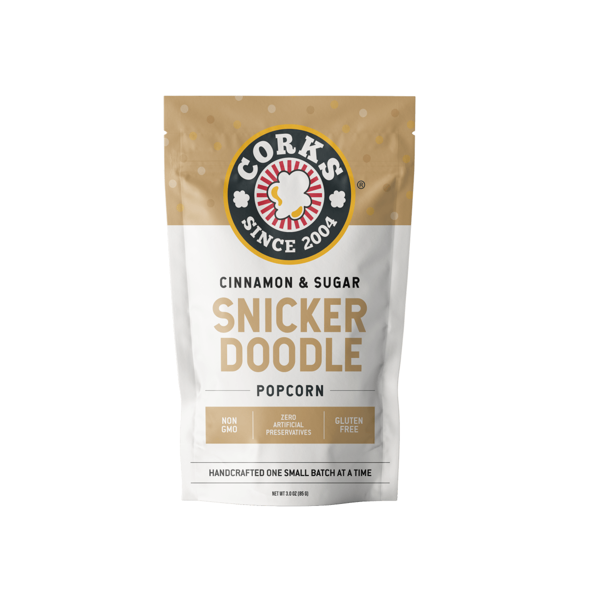 Corks Popcorn - Cinnamon and Sugar Snickerdoodle Popcorn - 3.0oz - Purses & Pearls