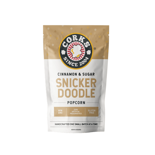 Corks Popcorn - Cinnamon and Sugar Snickerdoodle Popcorn - 3.0oz - Purses & Pearls
