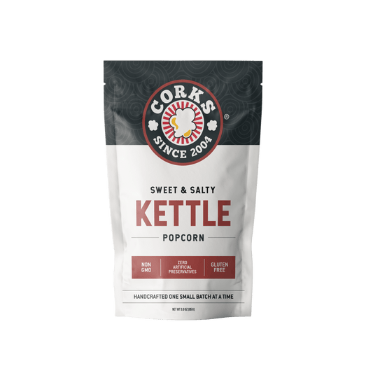 Corks Popcorn - Sweet and Salty Kettle Popcorn - 3.0 oz - Purses & Pearls