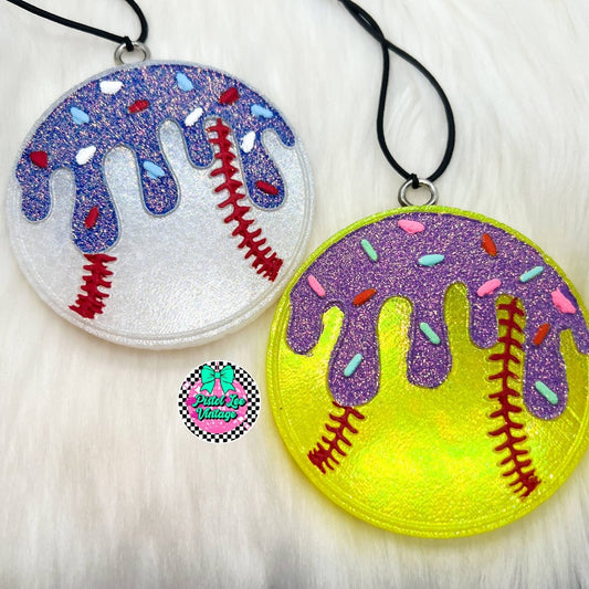 Drippy Baseball/Softball Car Freshie - Purses & Pearls