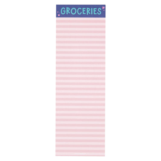 Callie Danielle - Pink Stripe Groceries 4x12 Notepad
