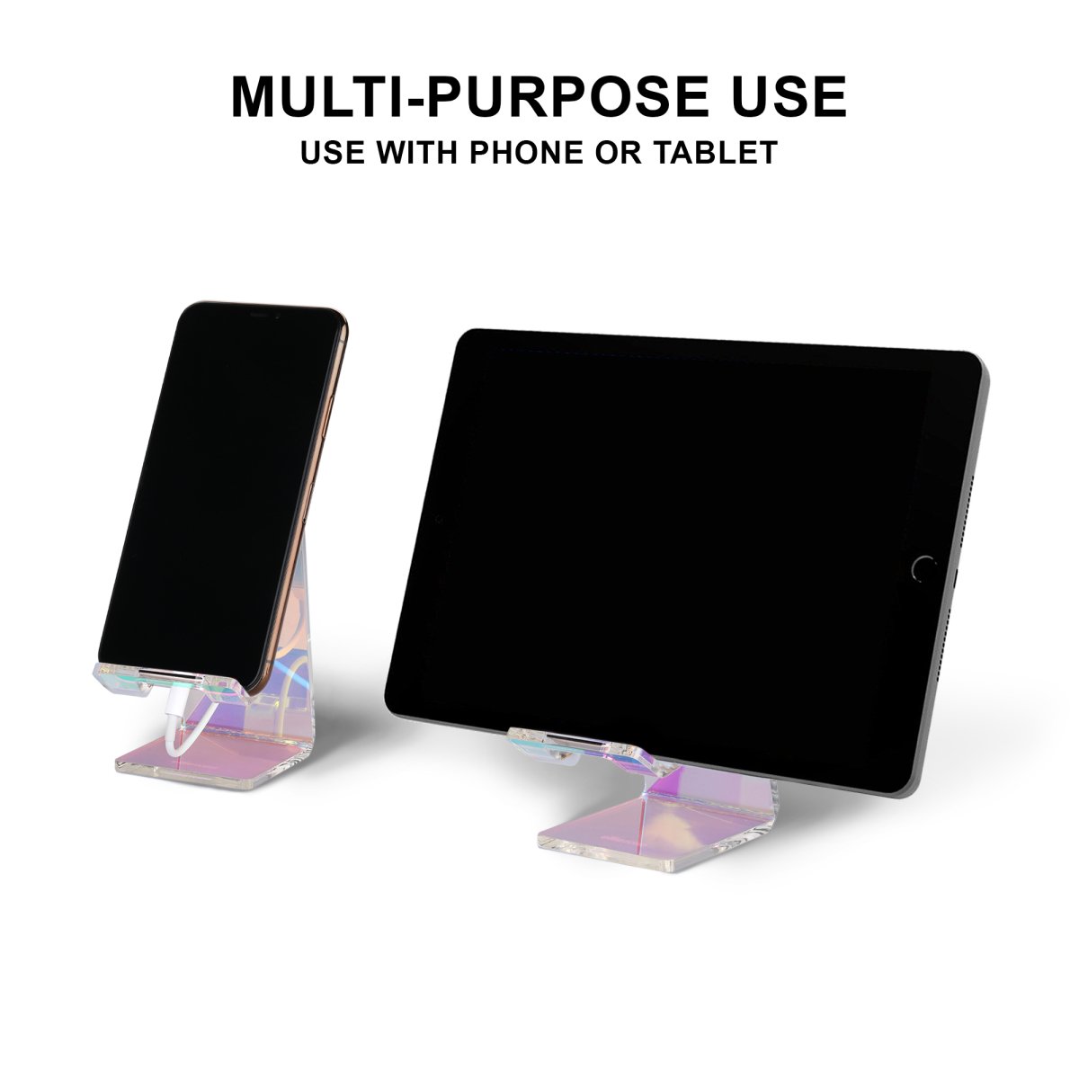 Ellie Rose - Acrylic Phone Stand - Holographic - Purses & Pearls