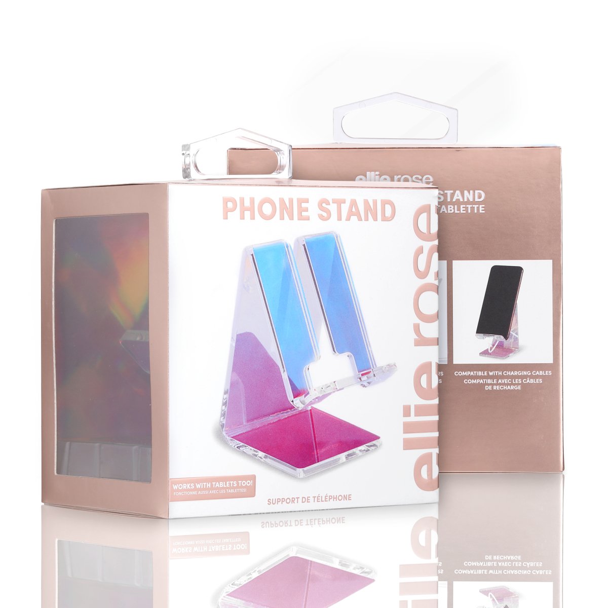 Ellie Rose - Acrylic Phone Stand - Holographic - Purses & Pearls