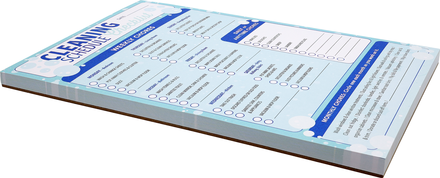Cleaning Schedule Checklist Note Pad