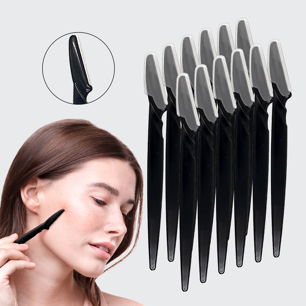 KITSCH - Recycled Plastic Dermaplaners 12pc Set - Black