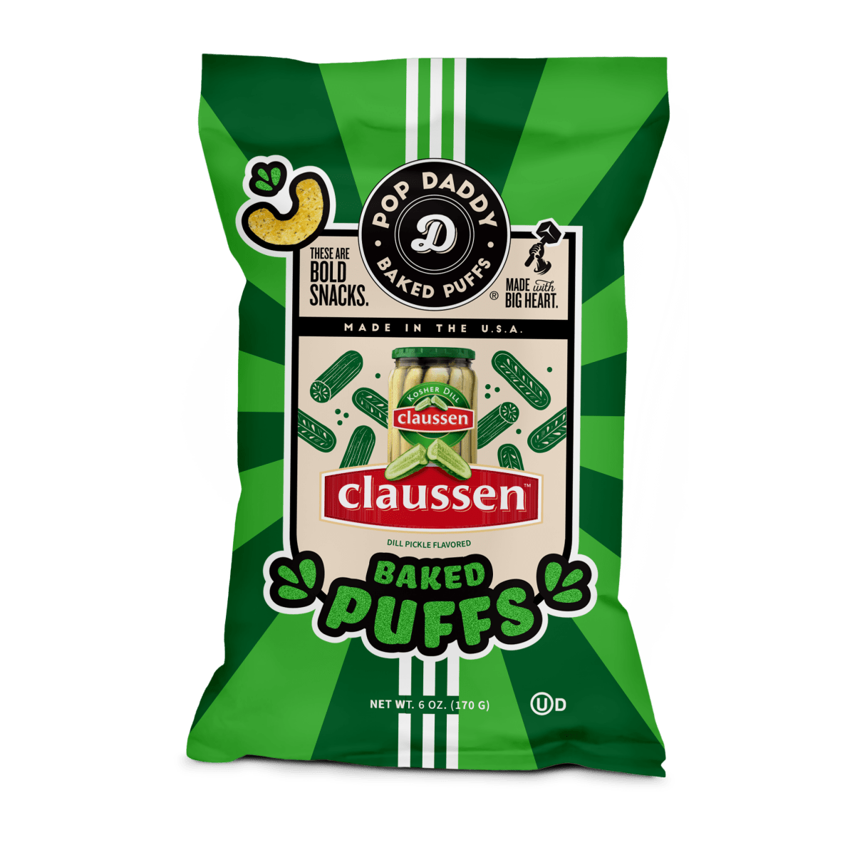 Flavored Baked Puffs - 6oz - Claussen Dill Pickle - Purses & Pearls