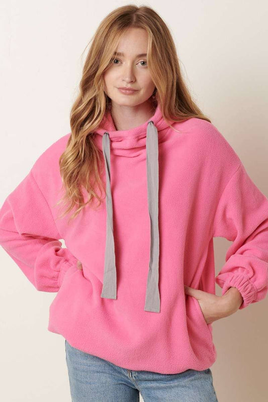 FLEECE HOODED PULLOVER - Purses & Pearls