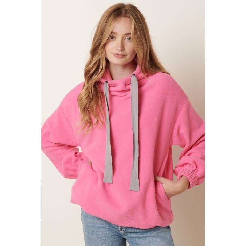 FLEECE HOODED PULLOVER - Purses & Pearls