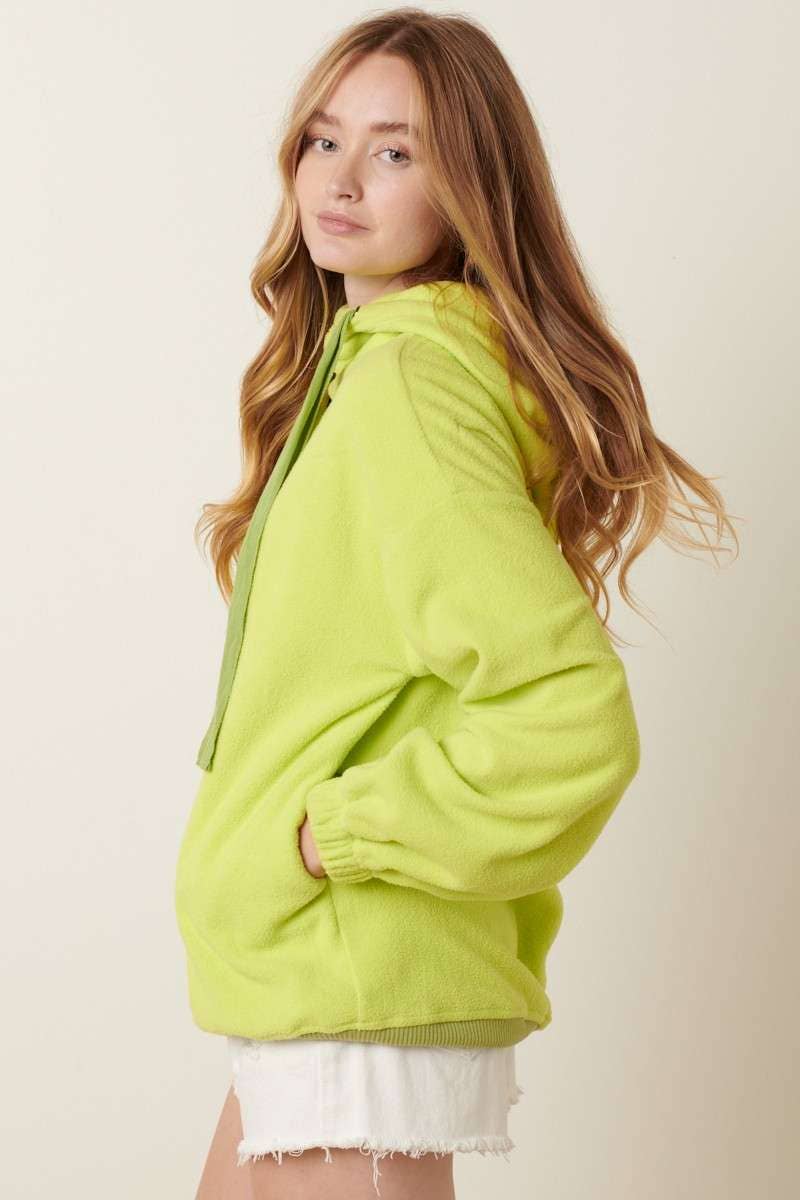 FLEECE HOODED PULLOVER - Purses & Pearls