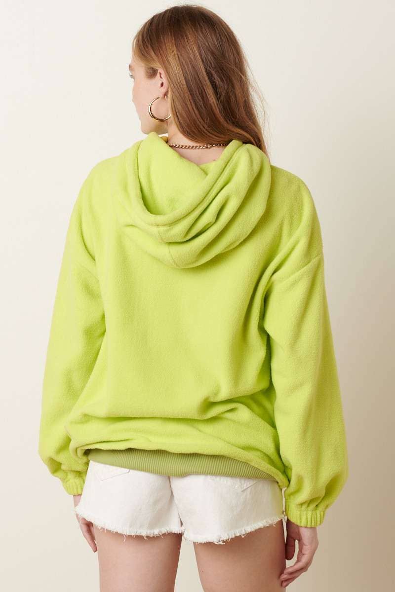 FLEECE HOODED PULLOVER - Purses & Pearls