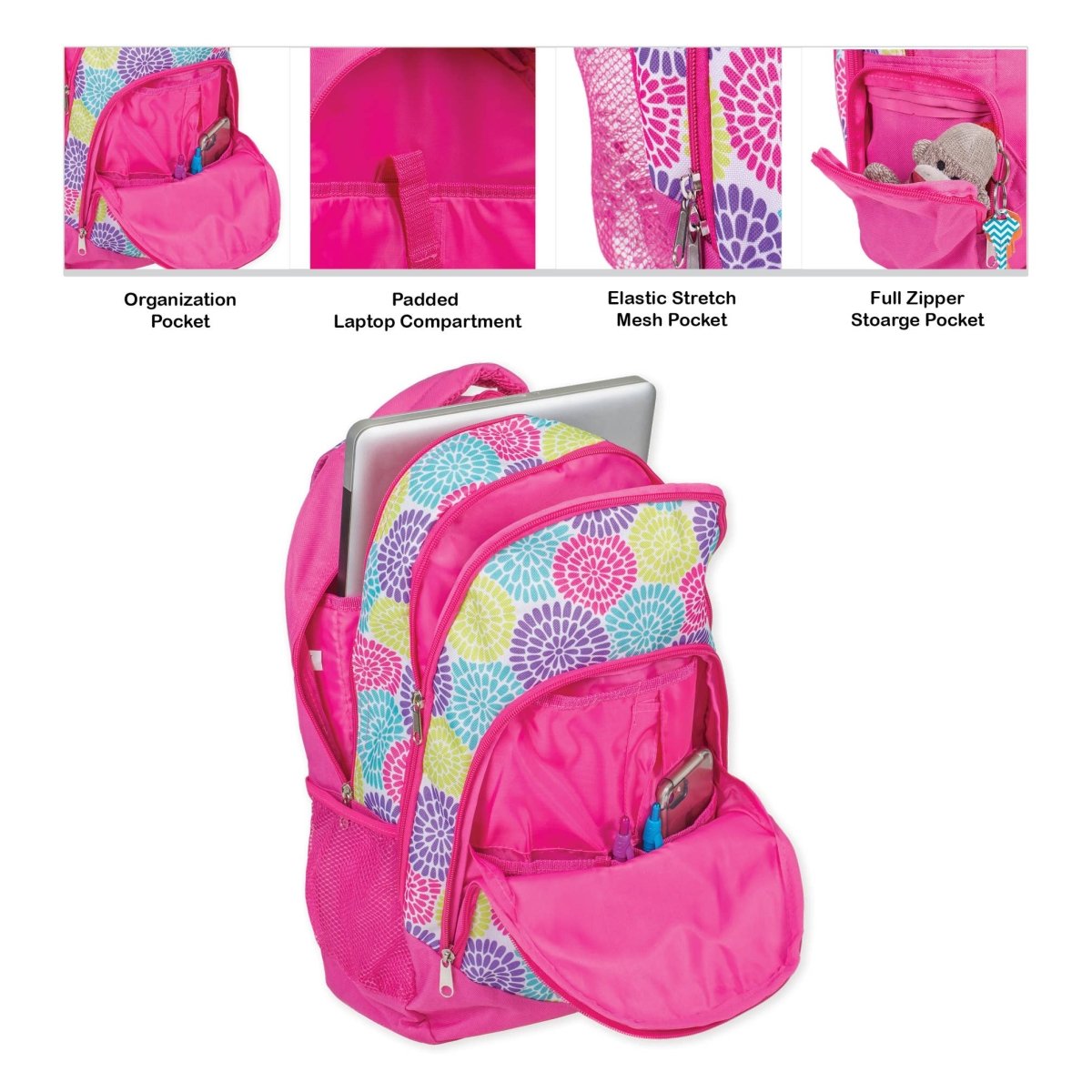 Flower Power Backpack & Lunchbag Set - Purses & Pearls