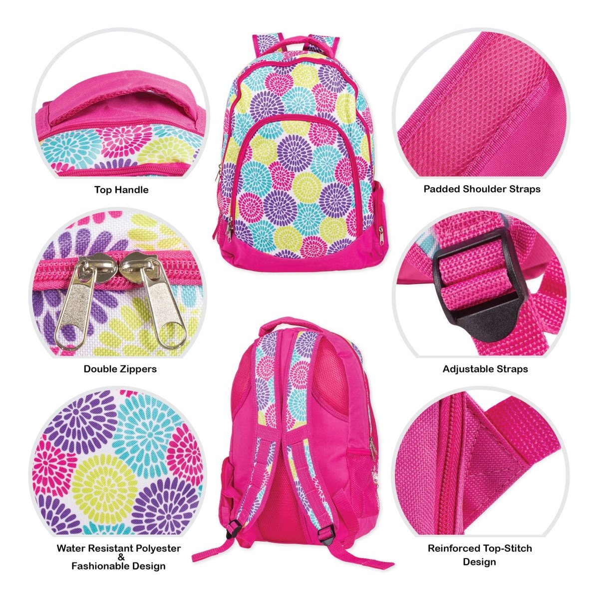 Flower Power Backpack & Lunchbag Set - Purses & Pearls