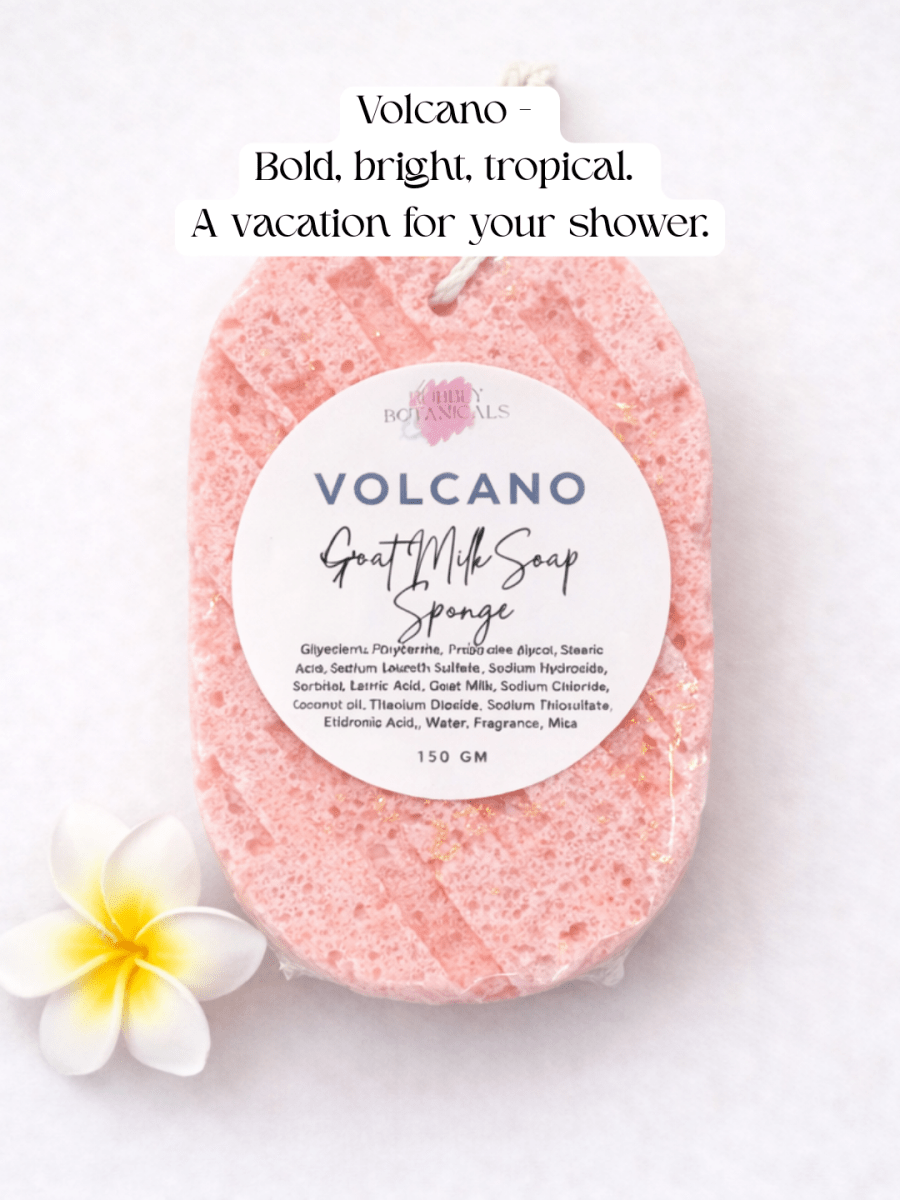 Goat Milk Soap Infused Sponge - Volcano Type Scent - Purses & Pearls