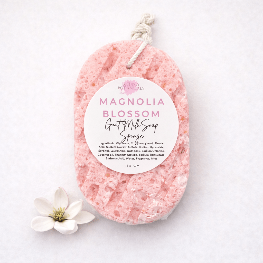 Goat’s Milk Soap Infused Sponge- Magnolia Blossom Scented - Purses & Pearls