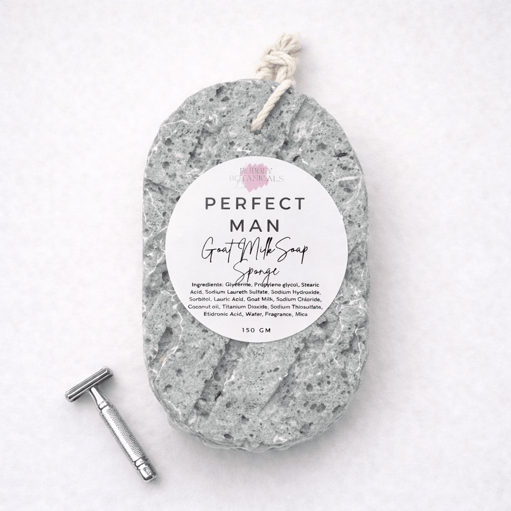 Goat’s Milk Soap Infused Sponge- The Perfect Man Scented - Purses & Pearls