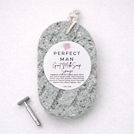 Goat’s Milk Soap Infused Sponge- The Perfect Man Scented - Purses & Pearls