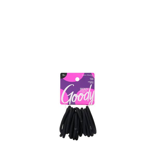 Goody - ELASTICS SUPER STRECH THK HAIR BLK-15 CT - Purses & Pearls