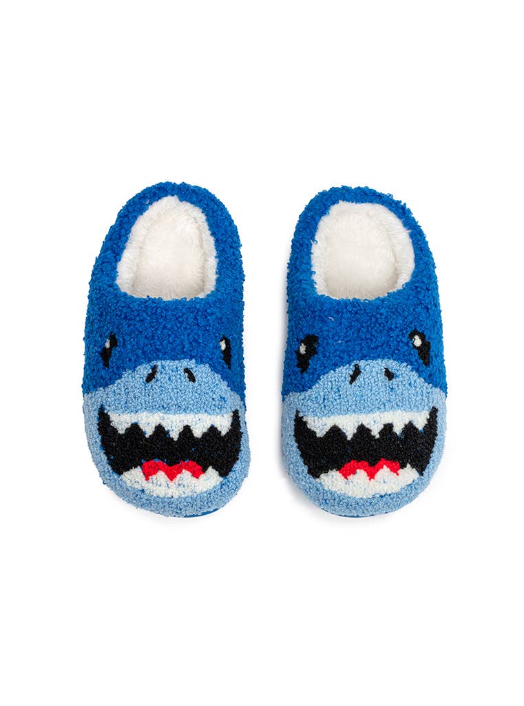 Indoor / Outdoor Slippers - Kids - Shark - Blue - Purses & Pearls