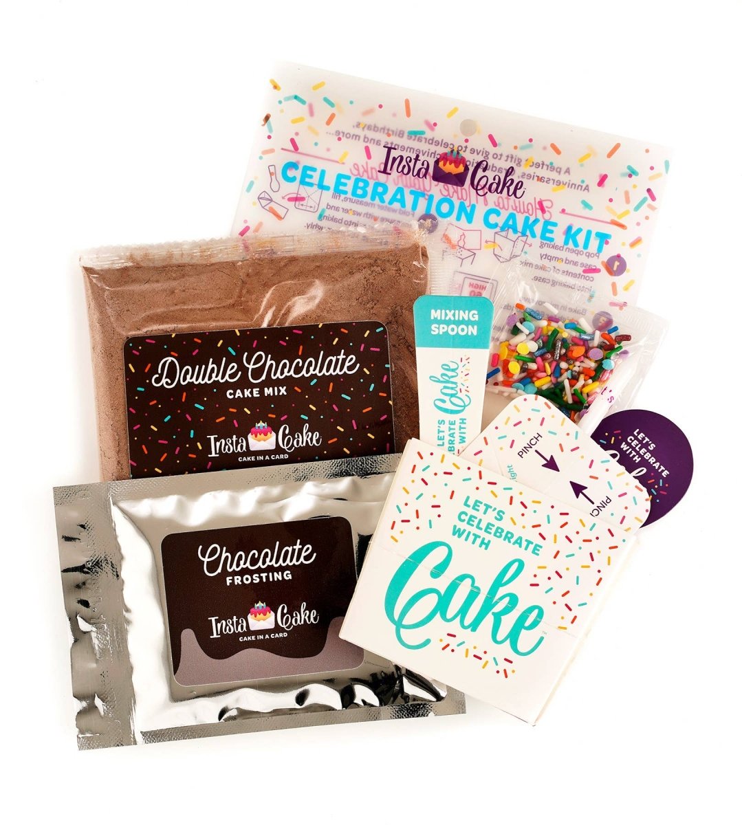 InstaCake Cards - Celebration Cake Kit - Double Chocolate - Purses & Pearls