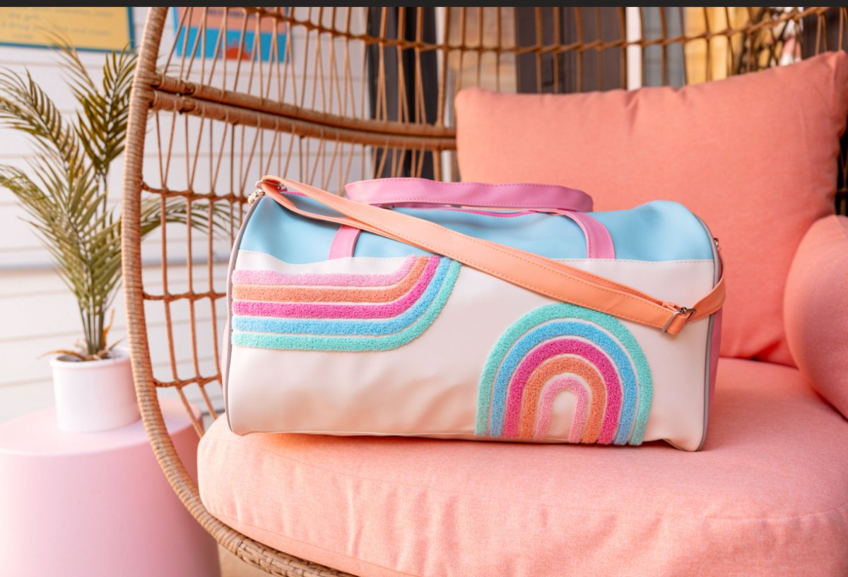 Jadelynn Brooke - Duffle Bag - Double Rainbow (Light Blue/Pink) - Purses & Pearls