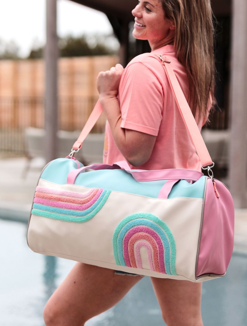 Jadelynn Brooke - Duffle Bag - Double Rainbow (Light Blue/Pink) - Purses & Pearls