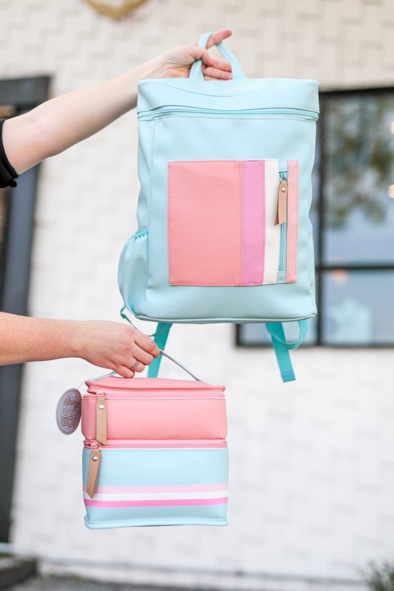 Jadelynn Brooke - MOXIE Backpack - Blue/Pink - Purses & Pearls