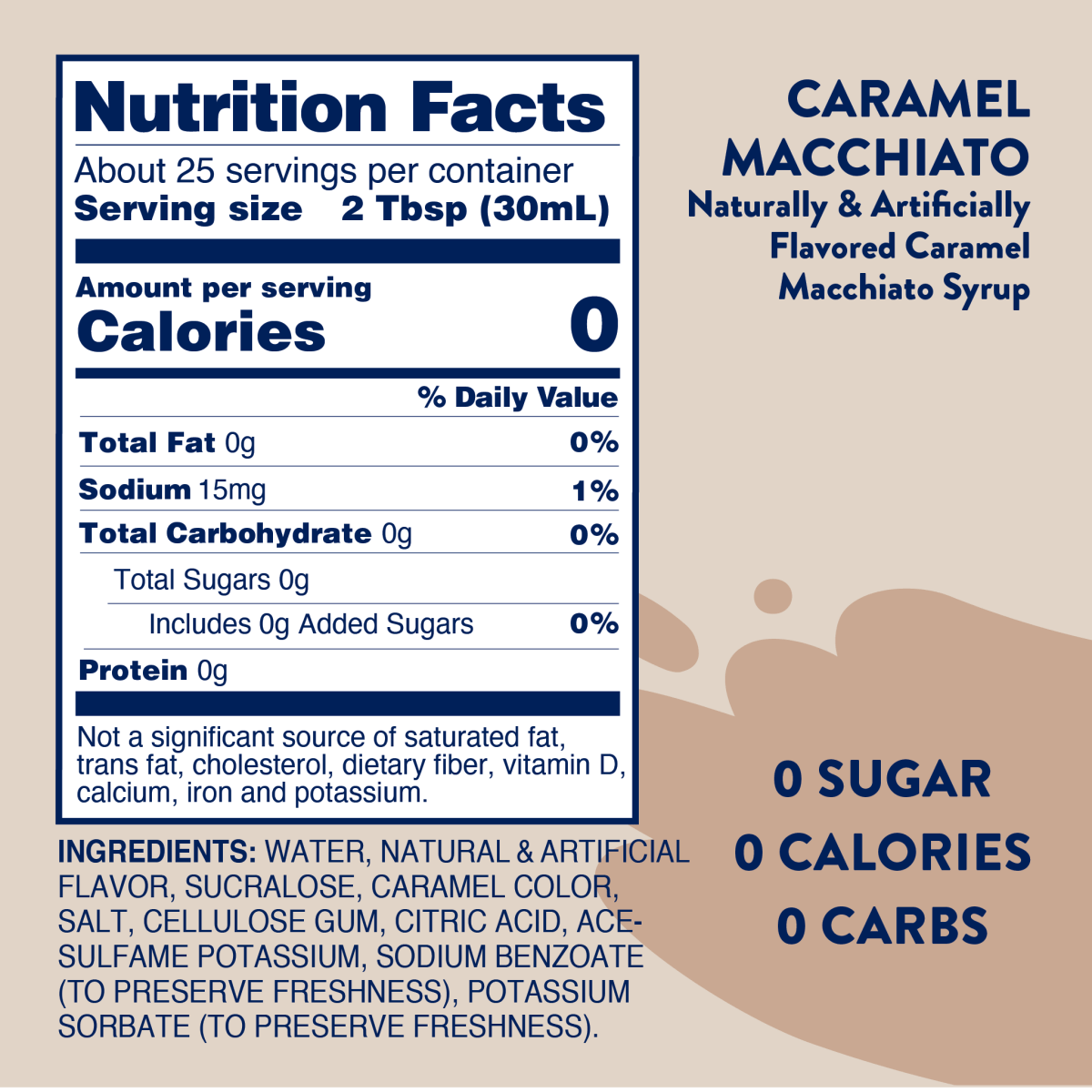 Jordan's Skinny Mixes - Sugar Free Caramel Macchiato Syrup - Purses & Pearls