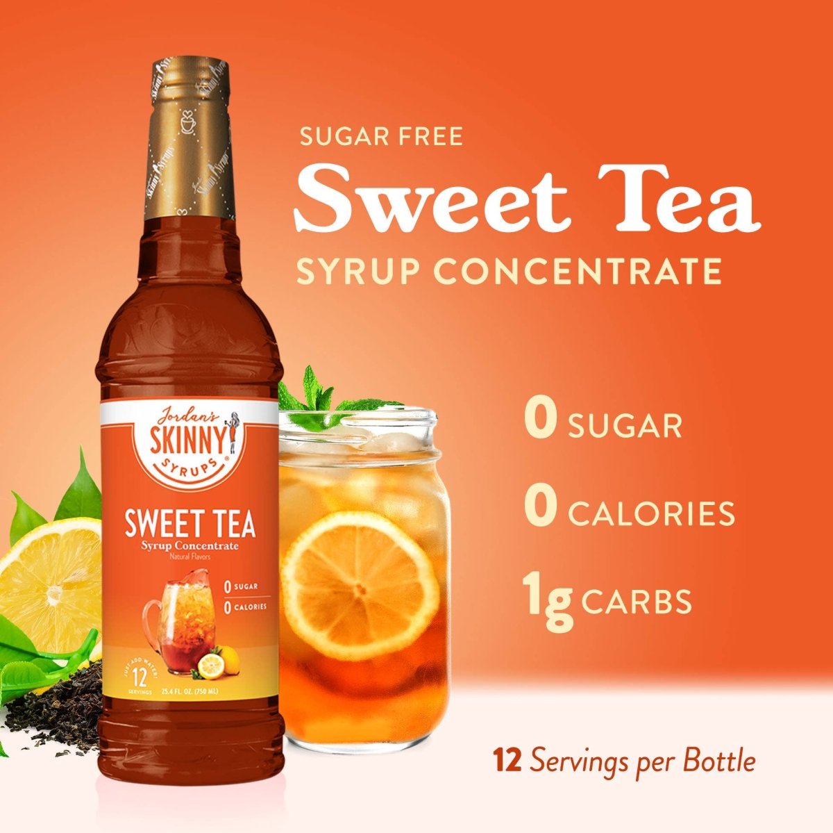 Jordan's Skinny Mixes - Sugar Free Sweet Tea Syrup Concentrate - Purses & Pearls