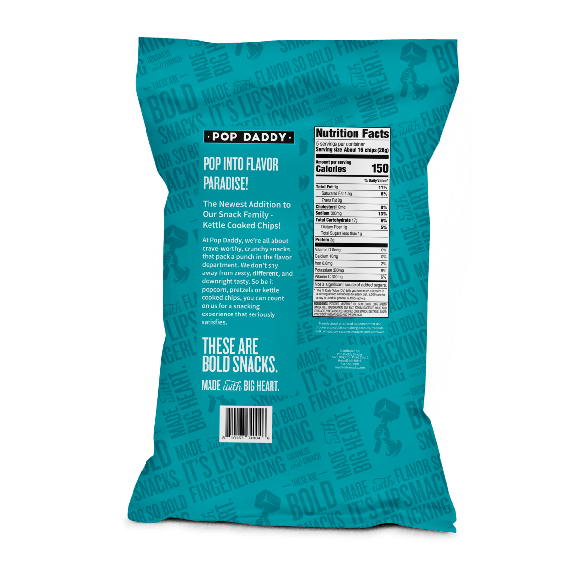 Kettle Cooked Potato Chips - 5oz - Salt & Vinegar - Purses & Pearls