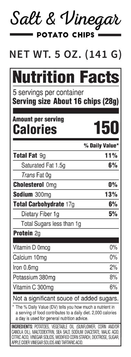 Kettle Cooked Potato Chips - 5oz - Salt & Vinegar - Purses & Pearls
