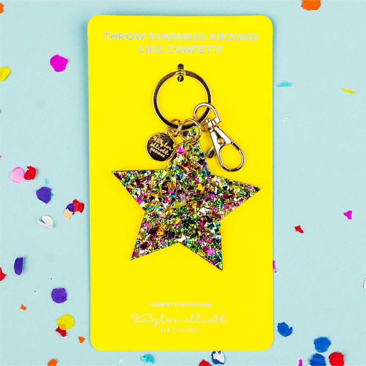 Keychain - Star - Colorful Confetti - Purses & Pearls