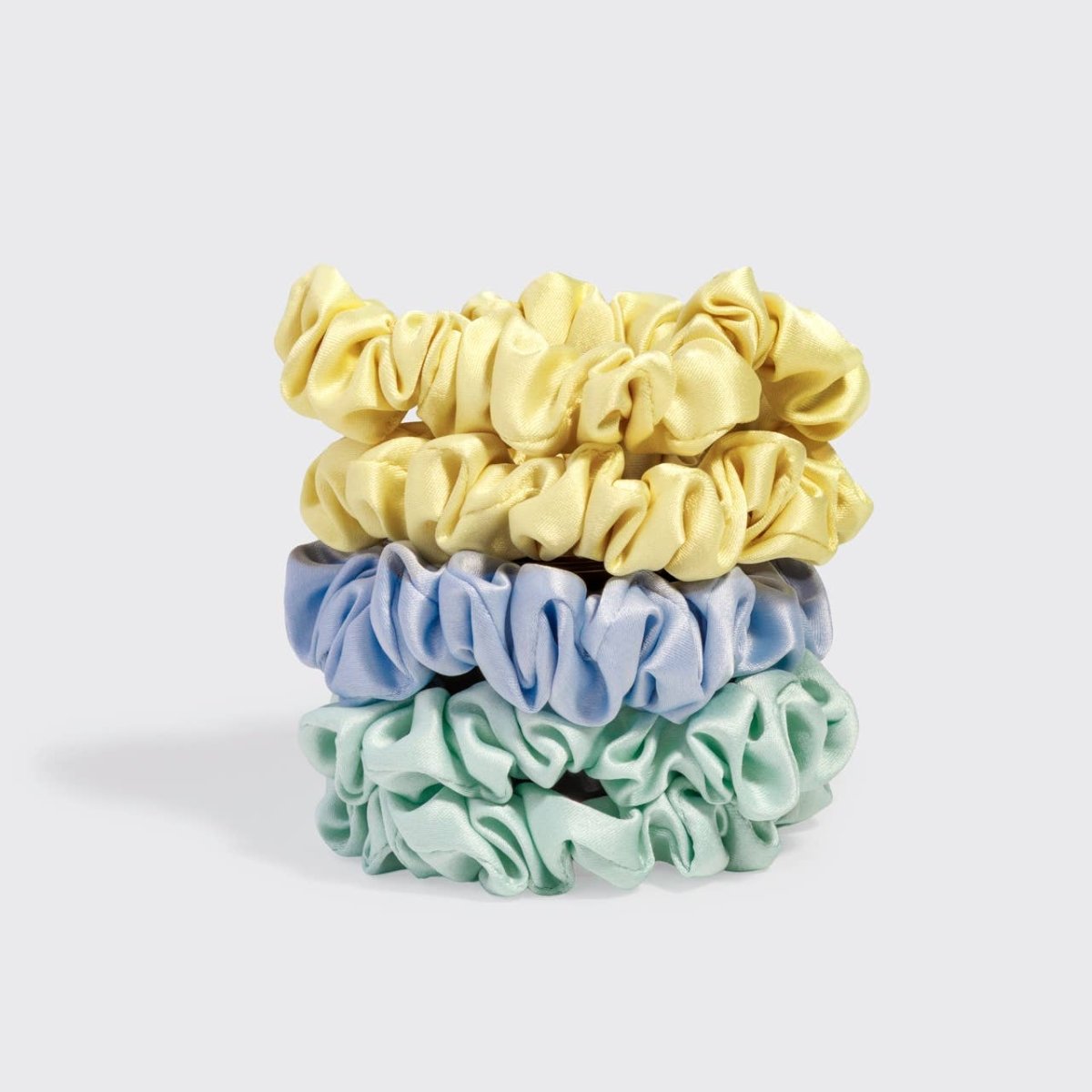 KITSCH - Ruched Satin Scrunchies 5pc Set - Multi-color - Purses & Pearls