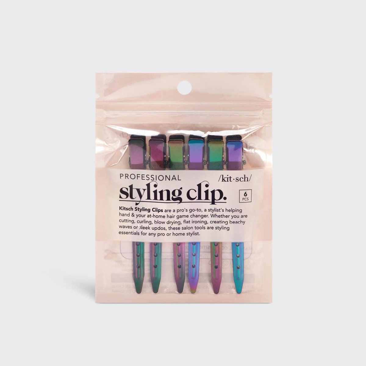 KITSCH - Styling Hair Clips 6pc - Iridescent - Purses & Pearls