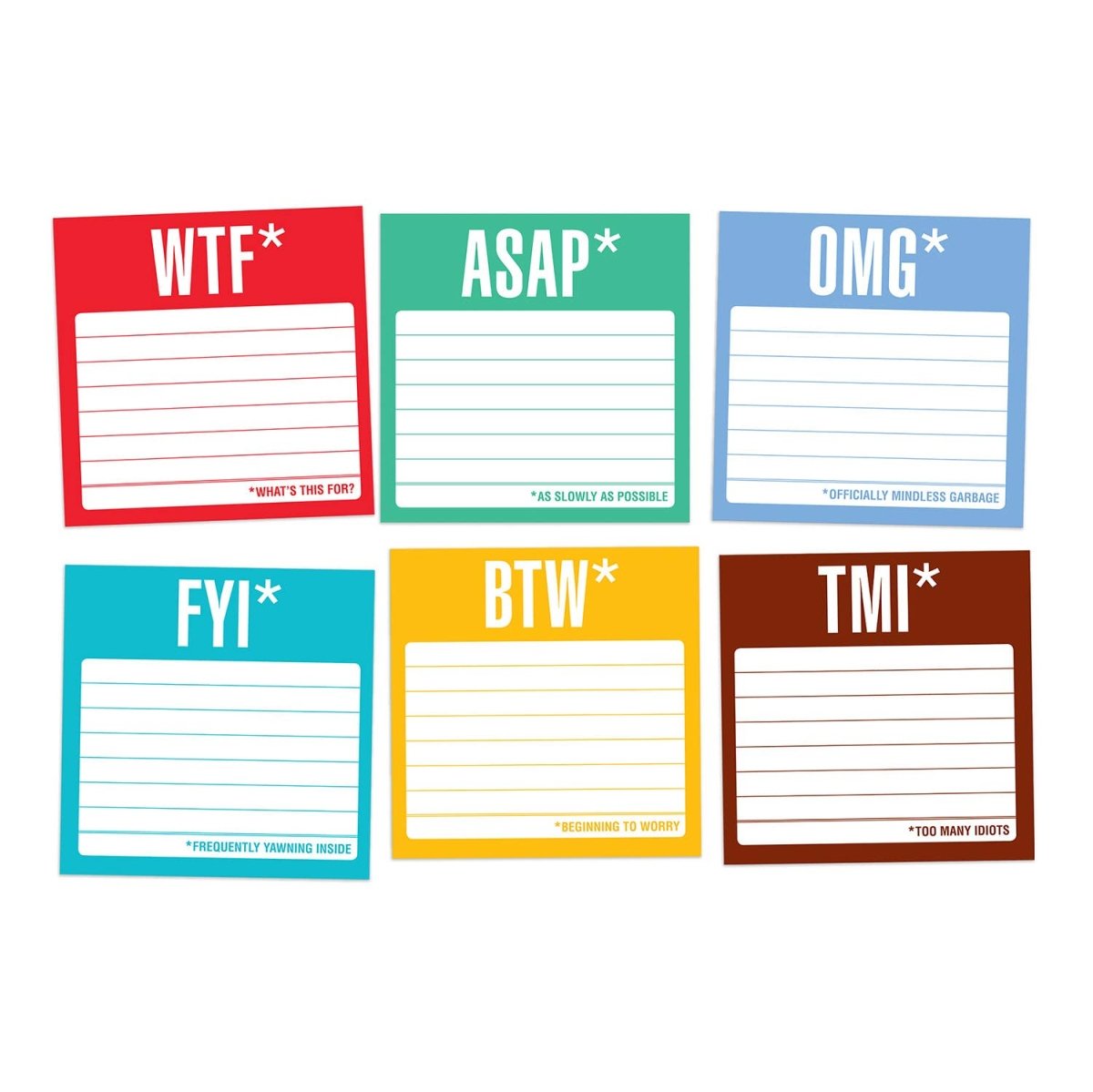 Knock Knock - Honest Acronyms Sticky Note Packet - Purses & Pearls