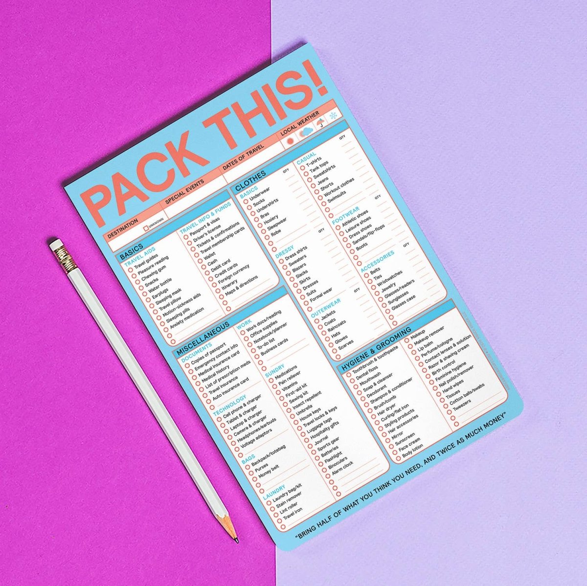 Knock Knock - Pack This (Refresh) Pad (Pastel Version) - Purses & Pearls