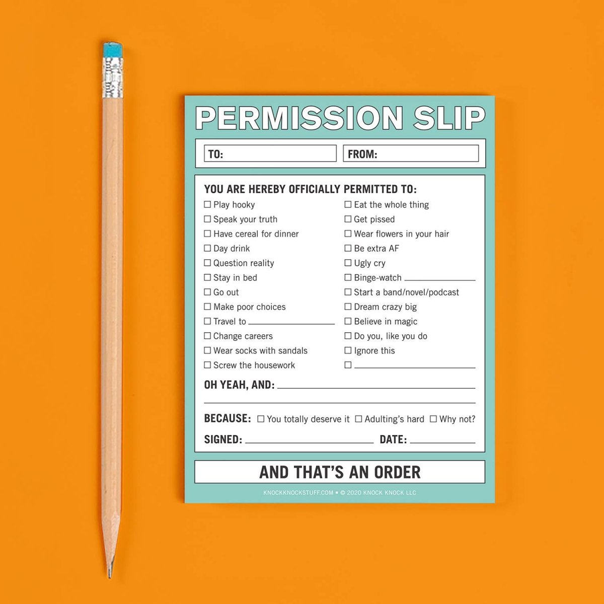 Knock Knock - Permission Slip Nifty Note Pad - Purses & Pearls