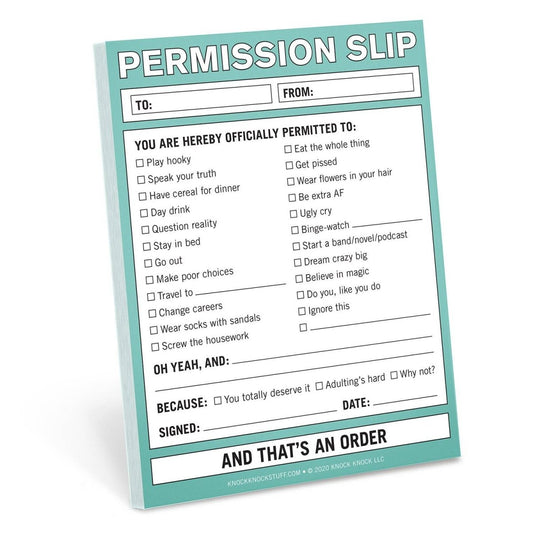 Knock Knock - Permission Slip Nifty Note Pad - Purses & Pearls