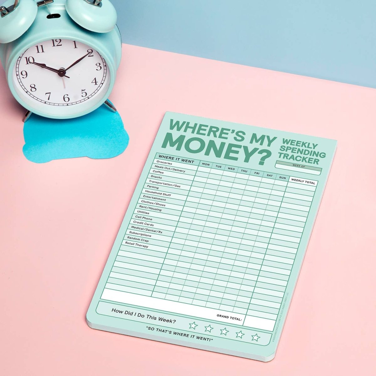 Knock Knock - Weekly Money Tracker Pad - Purses & Pearls