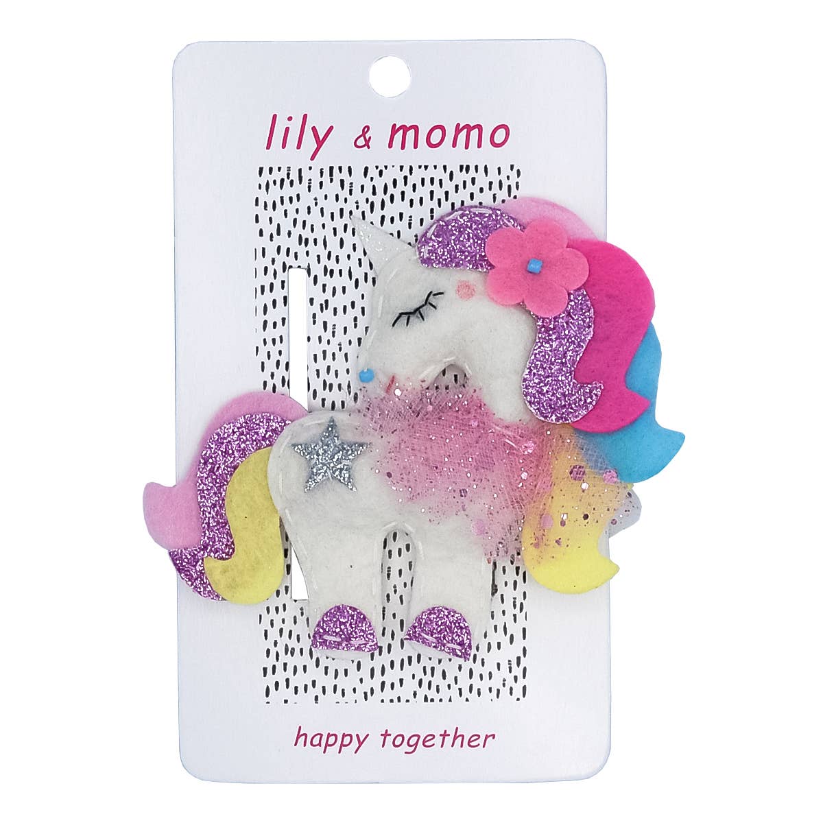 Lily and Momo - Pastel Marshmallow Unicorn Hair Clip - Multi - Purses & Pearls