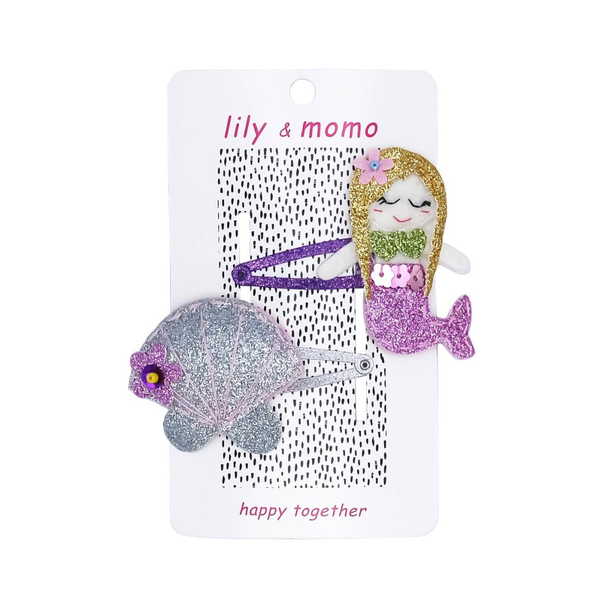 Lily and Momo - Pastel Mermaid and Shell Hair Clip - Silver and Lilac - Purses & Pearls