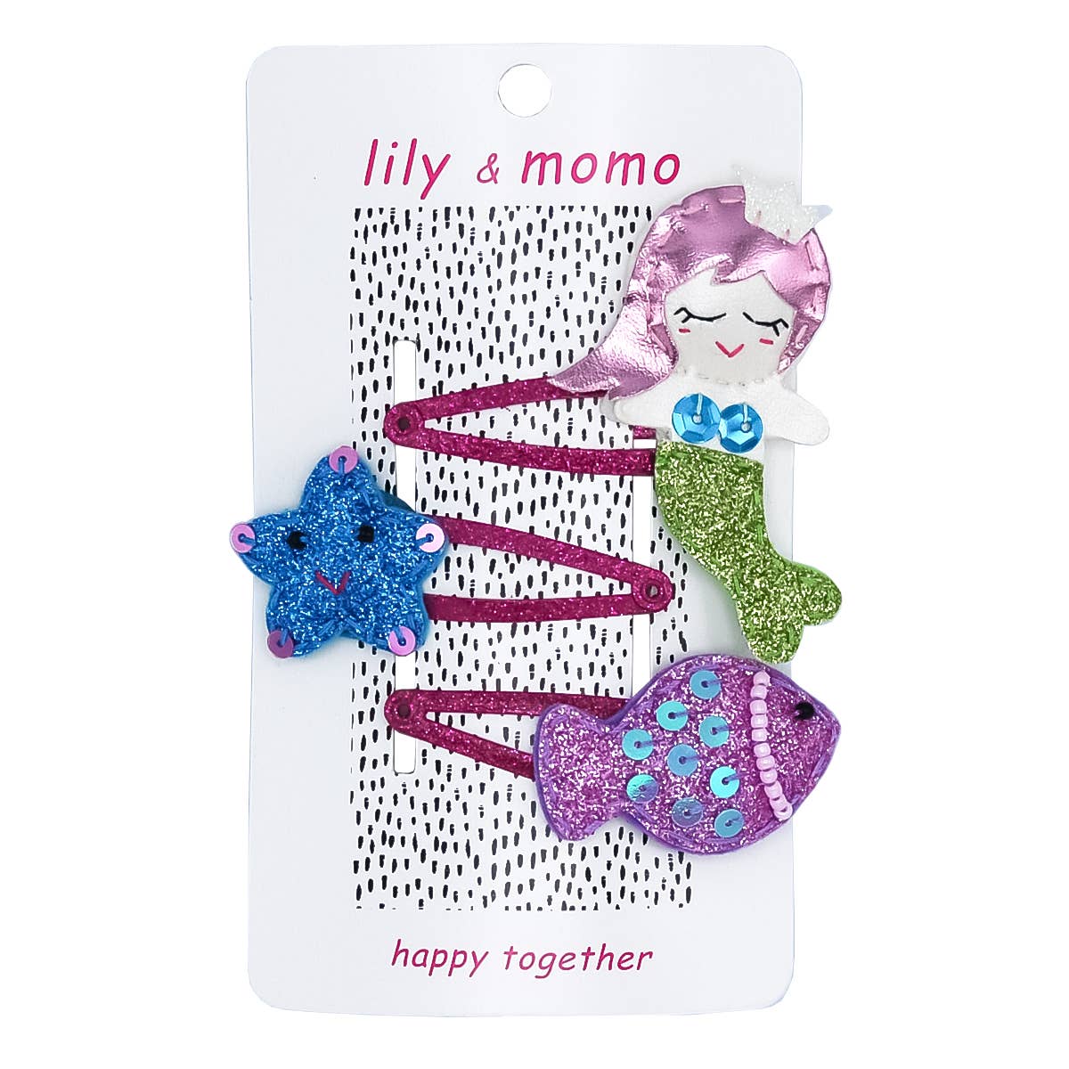 Lily and Momo - Pastel Under The Sea Trio Hair Clips - Multi - Purses & Pearls