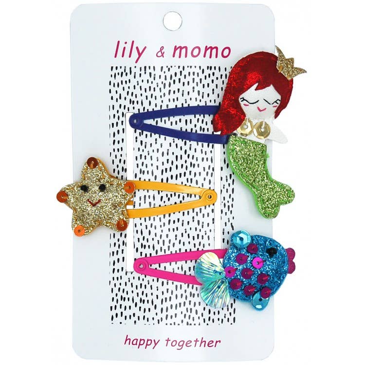 Lily and Momo - Under The Sea Trio Hair Clips - Multi - Purses & Pearls