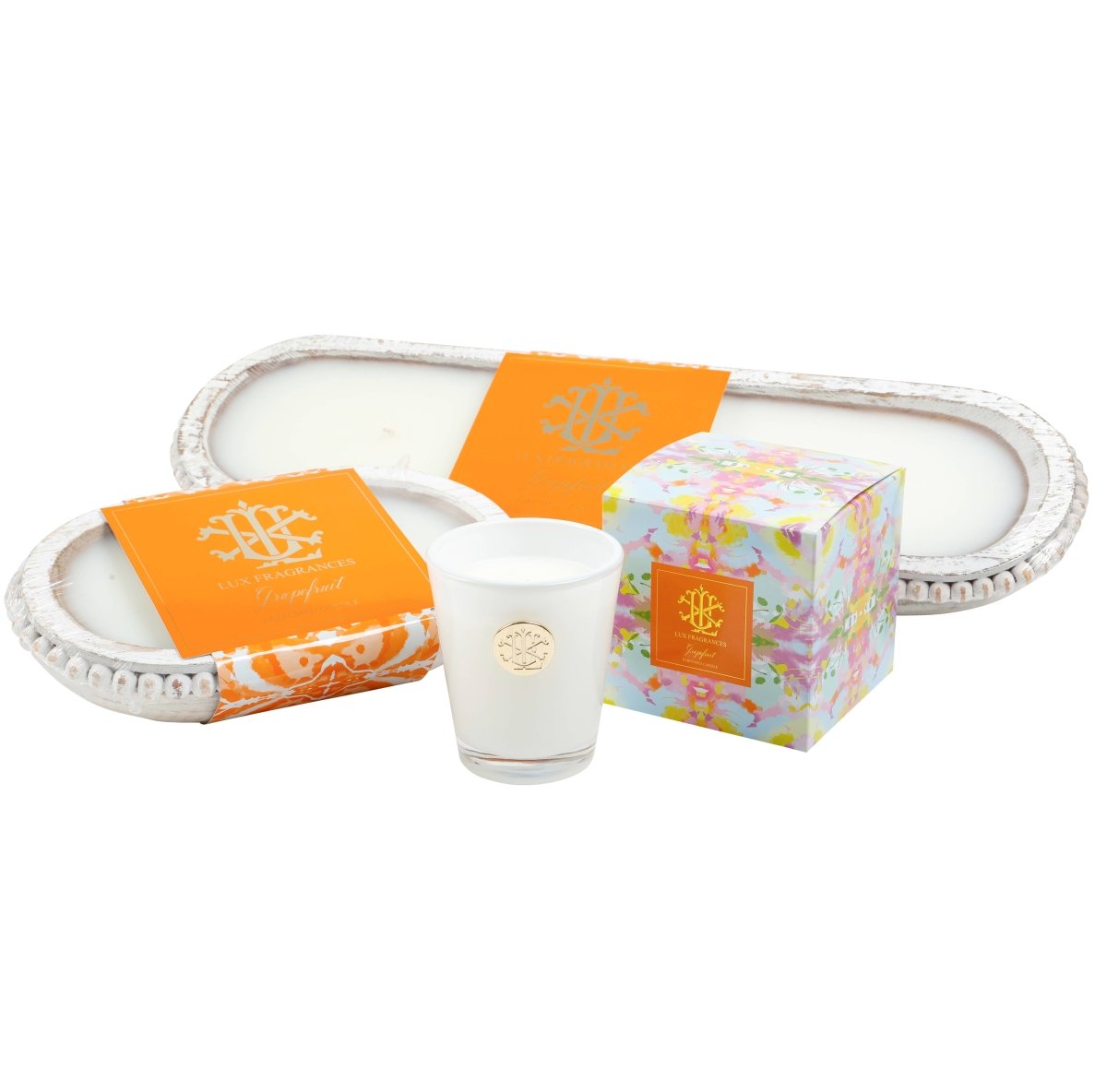 LUX FRAGRANCES - Grapefruit 8 oz Designer Box Candle - Purses & Pearls